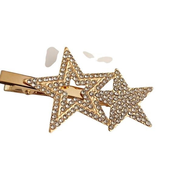 Gold Star Hair Clip with Crystals - Picture 1 of 3